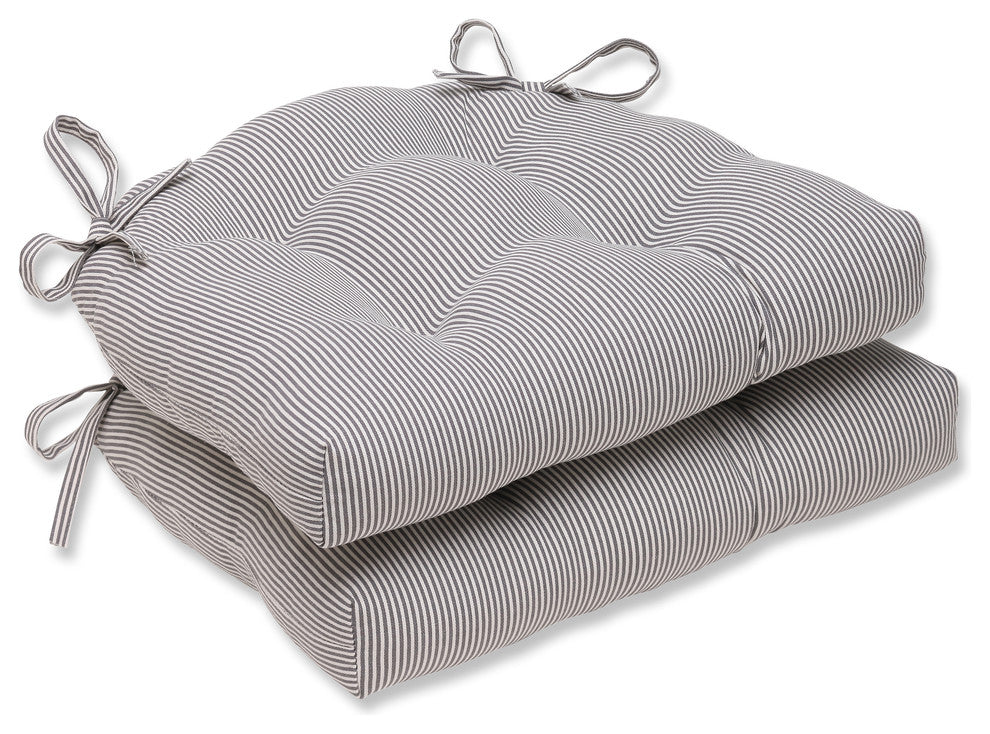 Oxford Charcoal Reversible Chair Pad, Set of 2