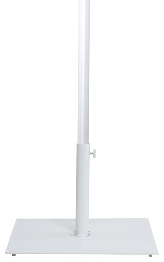 Fiji Patio Umbrella and Base, Navy, Matte White Pole, Matte White Belize Base