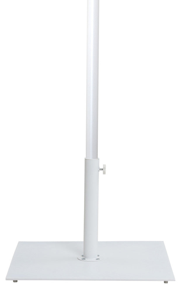 Fiji Patio Umbrella and Base, Navy, Matte White Pole, Matte White Belize Base