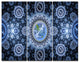 Clear Blue Psychedelic Relaxing Art, Abstract Canvas Art Print, 36x28, 3 Panels
