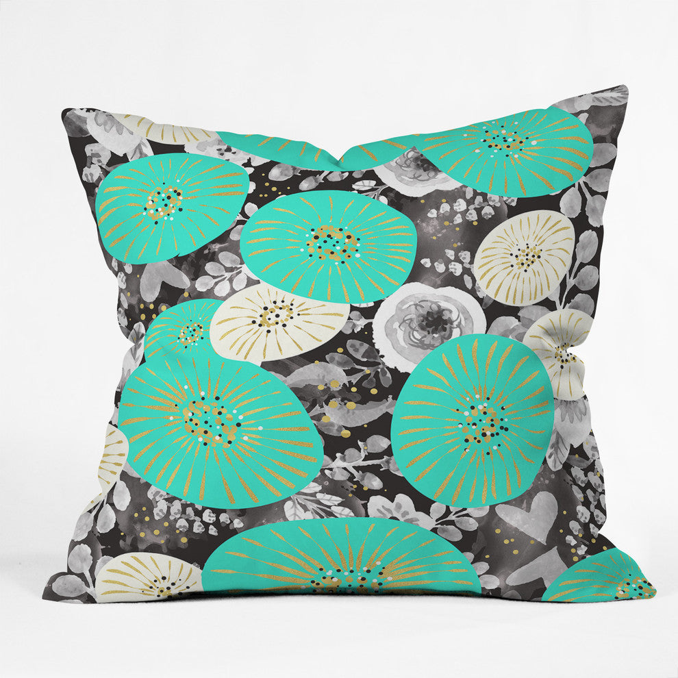 Marta Barragan Camarasa Galaxy of Flowers Throw Pillow, 16"x16"