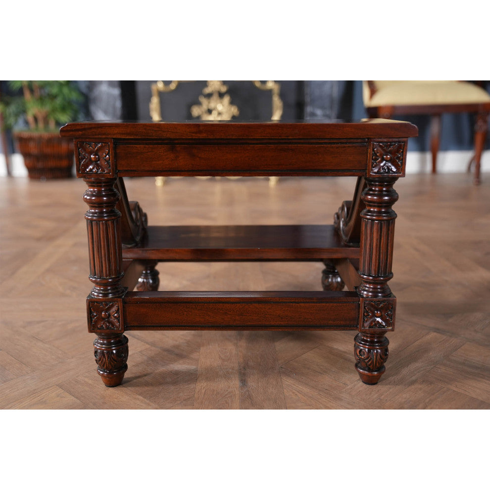 NBR101 Carved Mahogany Bed Step