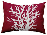 Big Seaweed Polyester Indoor Pillow, Maroon Red, 14"x20"
