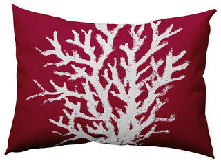 Big Seaweed Polyester Indoor Pillow, Maroon Red, 14"x20"