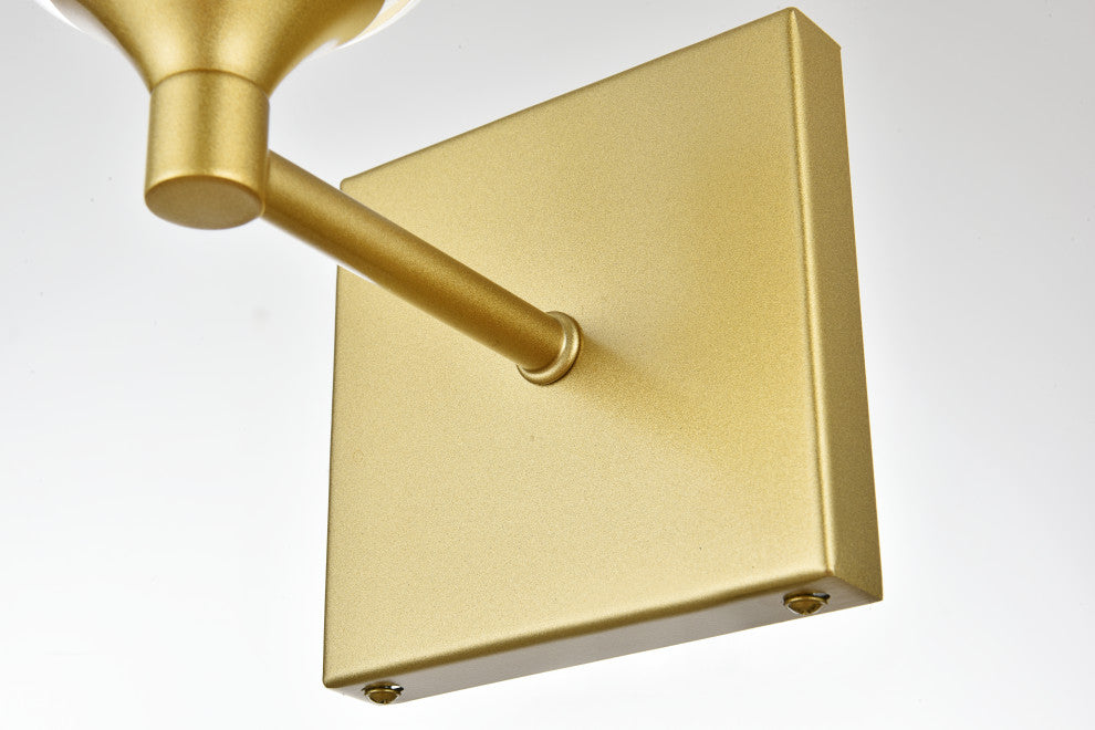 1 Light Brass And Clear Bath Sconce