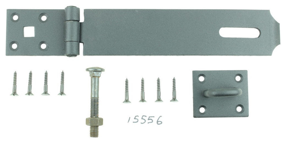Heavy Duty Padlock Hasp Door Latch Large Black Wrought Iron 9.75" Strap