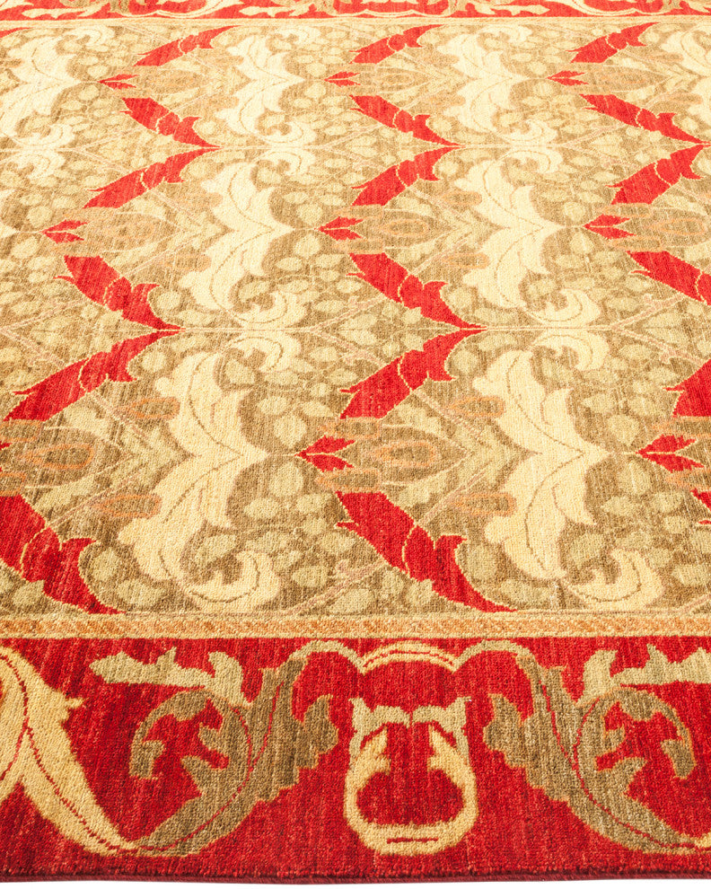 Arts and Crafts, One-of-a-Kind Hand-Knotted Area Rug Red, 5'10"x8'8"