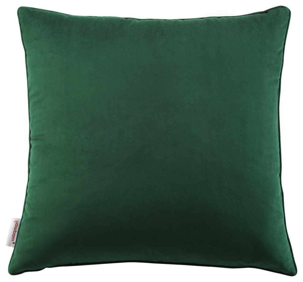 Accent Throw Pillow, Velvet, Green, Modern, Living Lounge Hotel Hospitality
