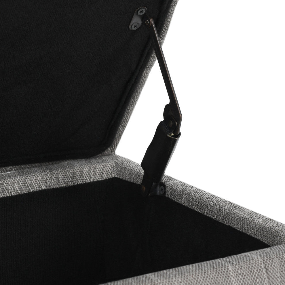 Louise Tufted Storage Bench 54", 17Hx54Wx15D, Gray