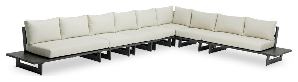 Maldives Cream Water Resistant Fabric Outdoor Patio Modular Sectional