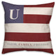 Faith Family Freedom Monogram Flag U 18x18 Spun Poly Pillow