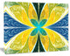 Yellow Fractal Stained Glass, Abstract Wall Art Canvas, 20x12