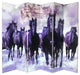 6'' Tall Double Sided Horses Canvas Room Divider 6 Panel