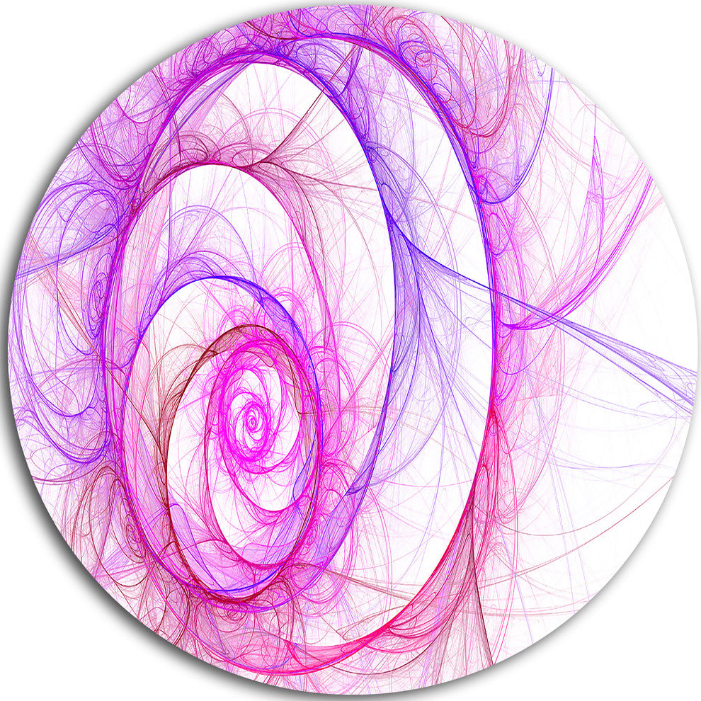 Pink Exotic Flower Pattern, Floral Digital Art Round Wall Art, 11"