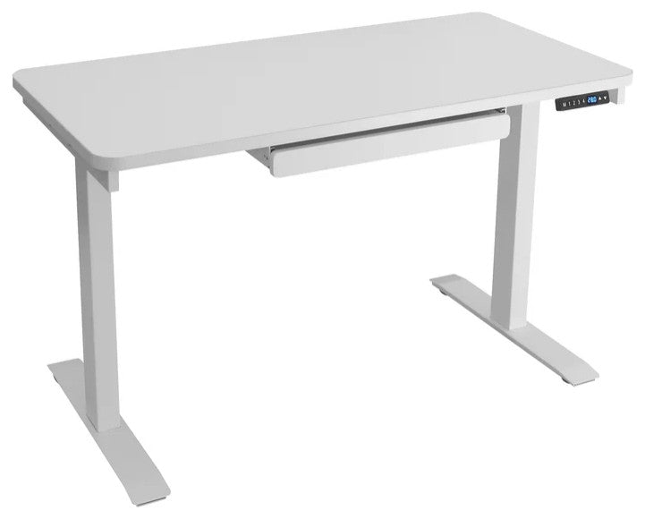 Electric Desk, Metal Legs & Adjustable Top With Motorized Control System, White