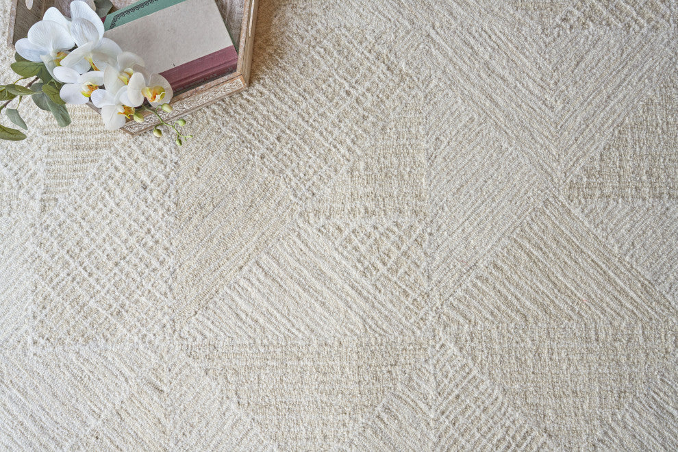 Caprice Handmade Hand-Tufted Wool Beige/Ivory Area Rug, 10'x14'