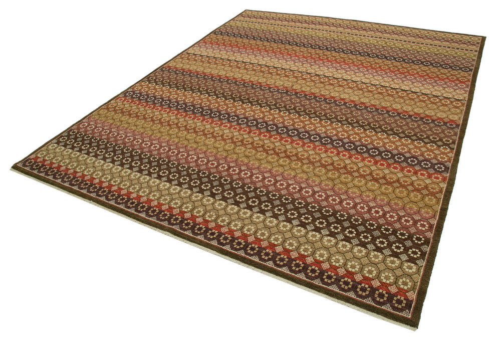 Rug N Carpet - Handwoven Oriental 8' 0" x 9' 11" Decorative Oushak Area Rug