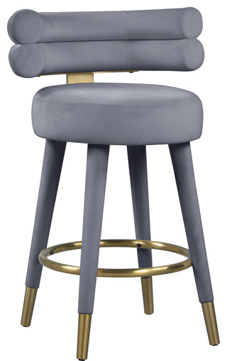 Fitzroy Velvet Upholstered Counter Height Stool (Set of 2)