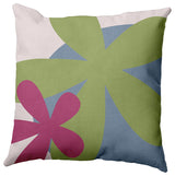 Bold Flowers Polyester Indoor Pillow, Apple Green, 26"x26"