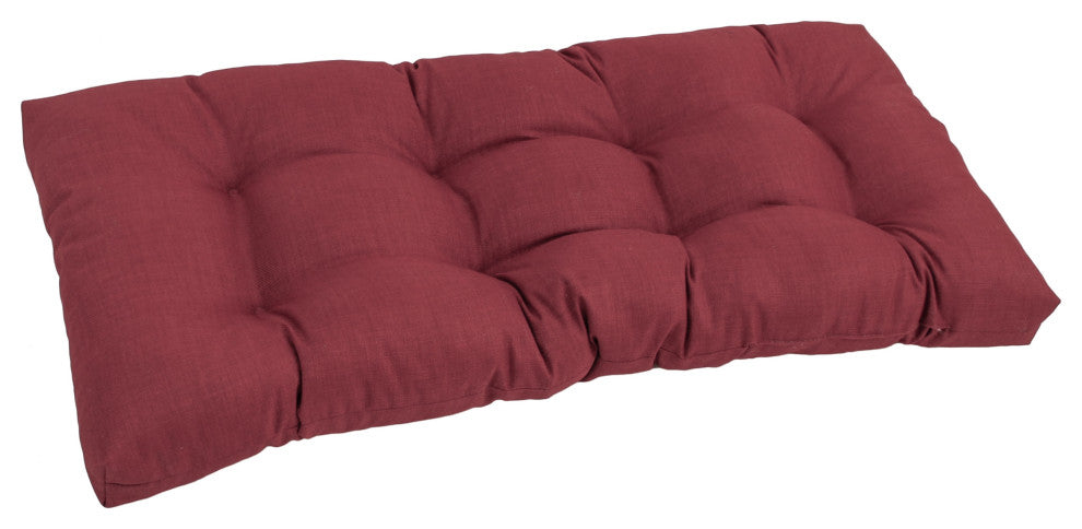 42"X19" Squared Solid Spun Polyester Tufted Loveseat Cushion, Merlot