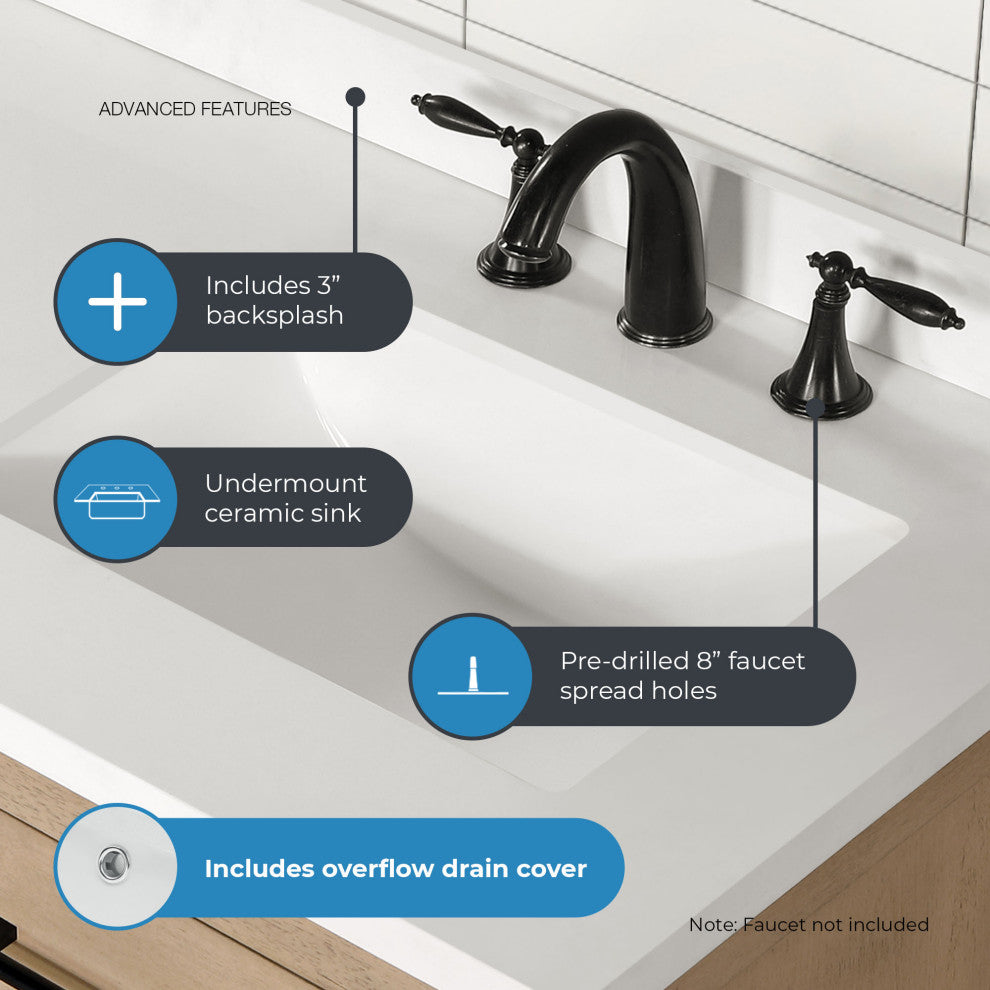 OVE Decors Bailey Vanity, Sahara Birch, 72"