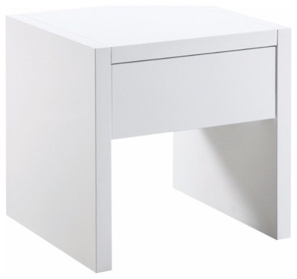 Wooden End Table, White