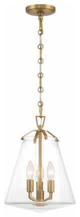Crystorama Voss 3 Light Luxe Gold Mini Chandelier