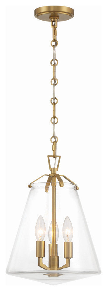 Crystorama Voss 3 Light Luxe Gold Mini Chandelier