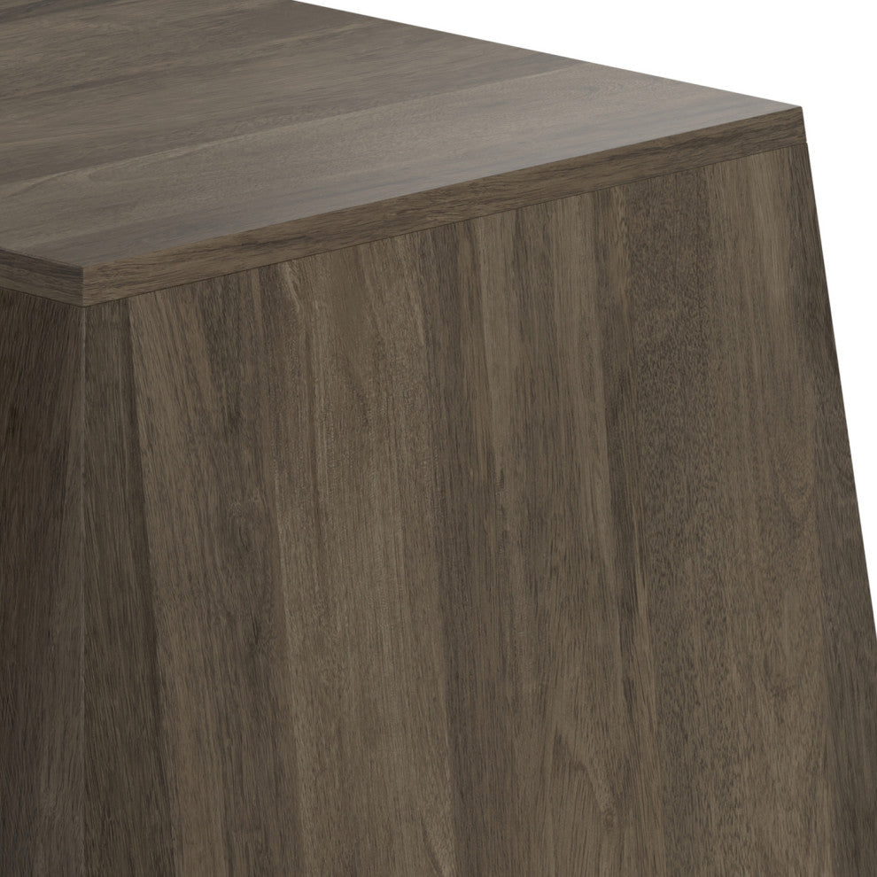 Terry Solid Mango Wood Side Table, Natural, Ash Grey