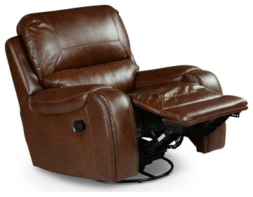 Keily Manual Swivel Glider Recliner Chair, Brown