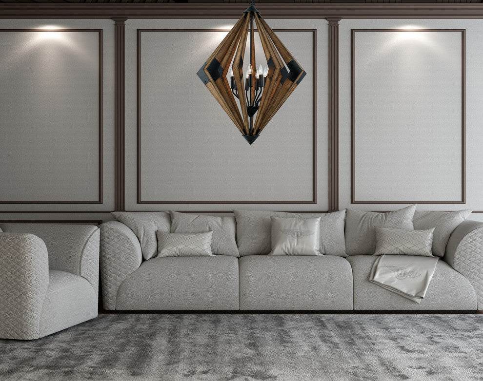 60W Arezzo Wood Chandelier