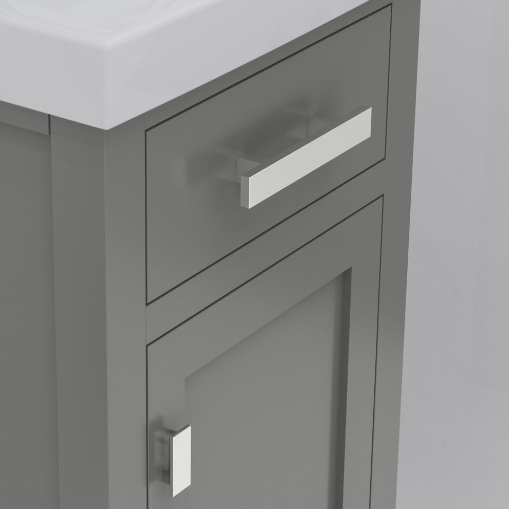 Mia 18 In. Integrated Ceramic Sink Top Vanity in Cashmere Grey with Faucet