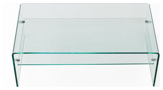 GDF Studio Classon Glass Rectangle Coffee Table With Shelf