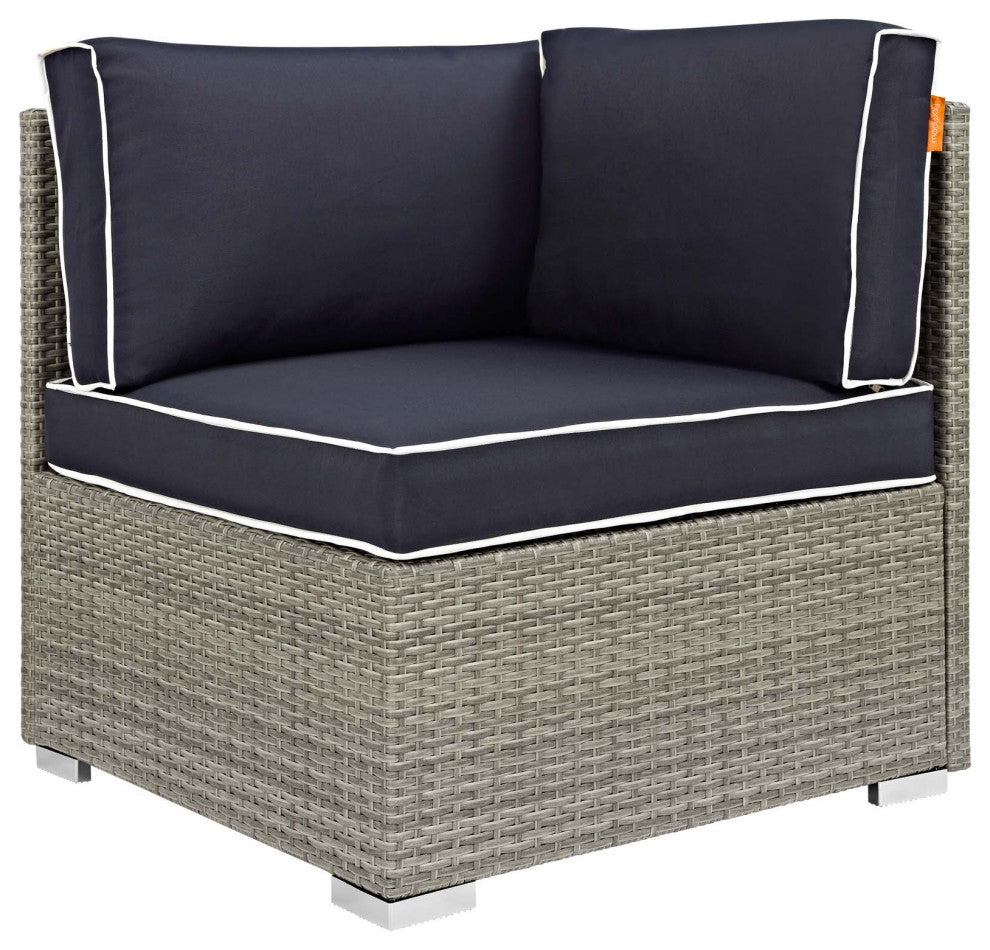 Light Gray Navy Repose Outdoor Patio Corner