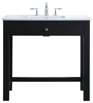 36" ADA Compliant Bathroom Vanity, Black