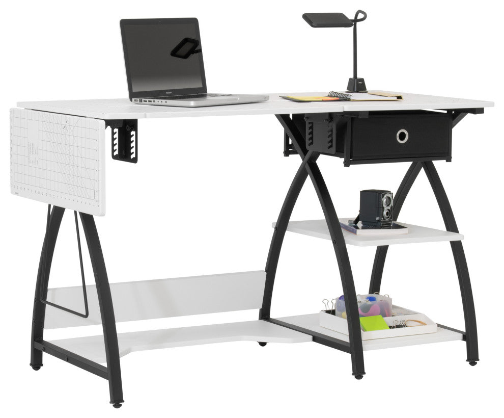 Comet Hobby Desk With Grids, Fold-Down Top, With Height Adjustable Platform