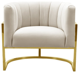 Magnolia Spotted Cream Chair with Gold - Cream