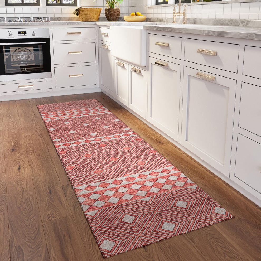 Indoor/Outdoor Sedona SN1 Paprika Machine Washable 2'3" x 7'6" Runner Rug