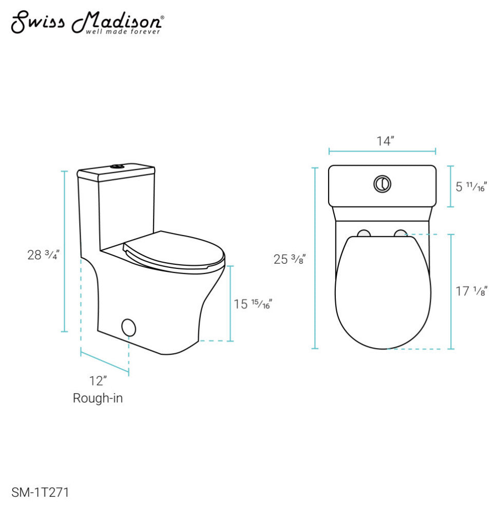 Sublime III One Piece Toilet Dual Flush, Glossy White