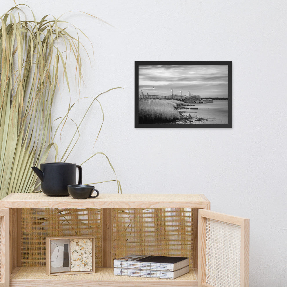 Historic New Castle 2 Coastal Landscape Framed Photo Paper Wall Art Prints, Black, 12" X 18"