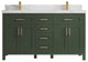 Cambridge 60 Double Bathroom Vanity in Pewter Green 2" Calacatta Laza