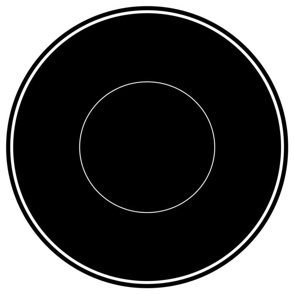 "Mealtime: Black on White - Plate" Digital Paper Print by BG.Studio, 42"x42"