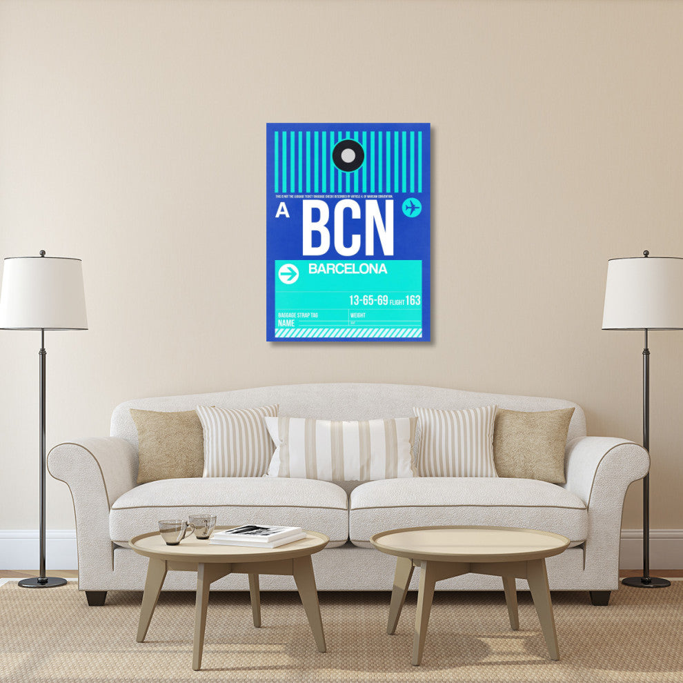 "BCN Barcelona Luggage Tag 2" Fine Art Print