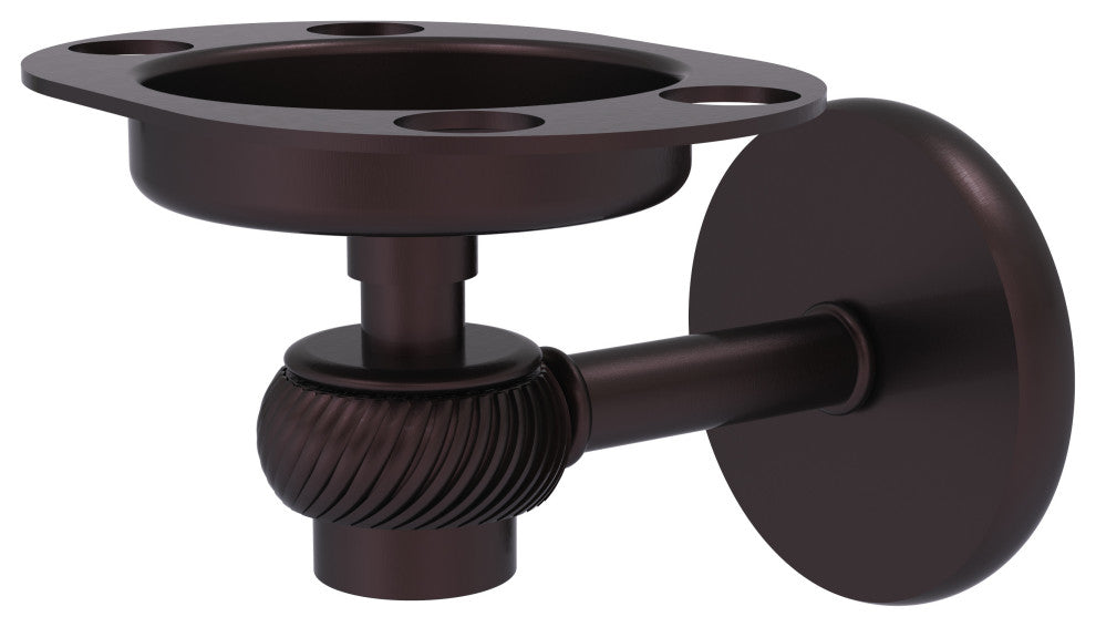 Satellite Orbit One Toothbrush Holder With Twist Accents, Antique Bronze