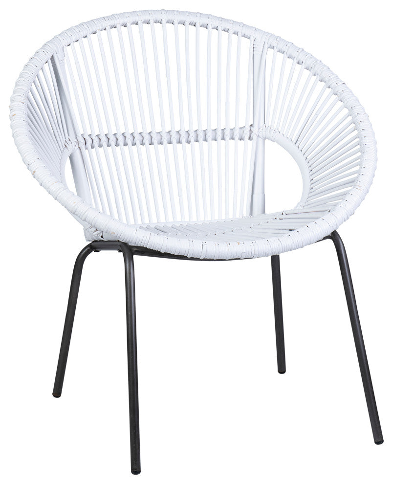 East at Main Louanne Rattan Occasional Chair, White