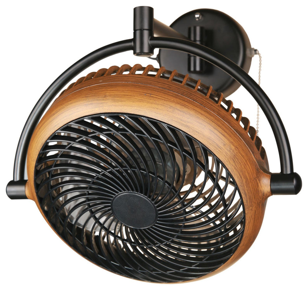 Whose Lamp 8-inch Wall Fan Walnut Finish, Walnut Finis