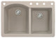 Aversa 33" silQ Granite Double Bowl Kitchen Sink with 5 Holes in Cafe Latte