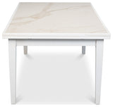 Rectangular White Extension Dining Table Seats 10 People