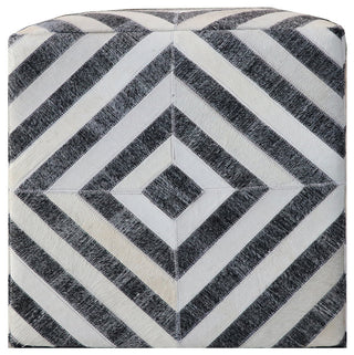 Nyla  Pouf, Grey/Ivory