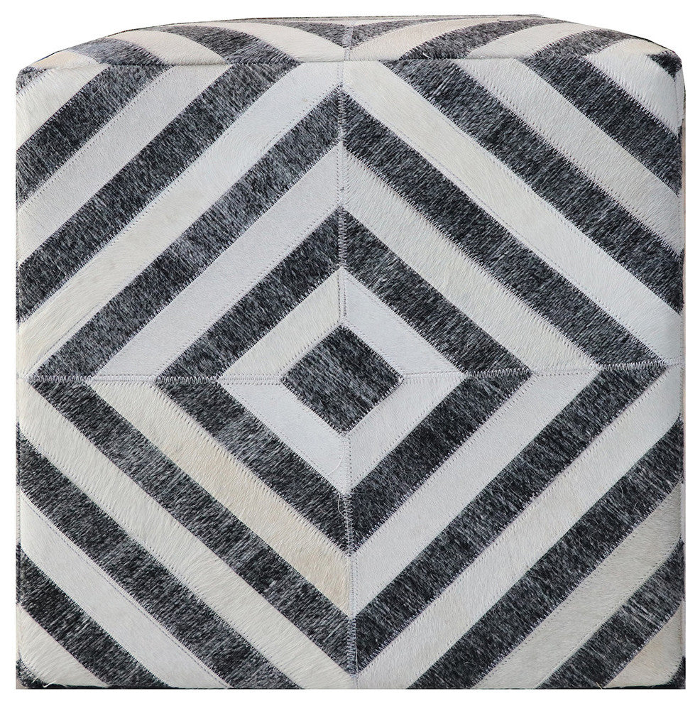 Nyla  Pouf, Grey/Ivory